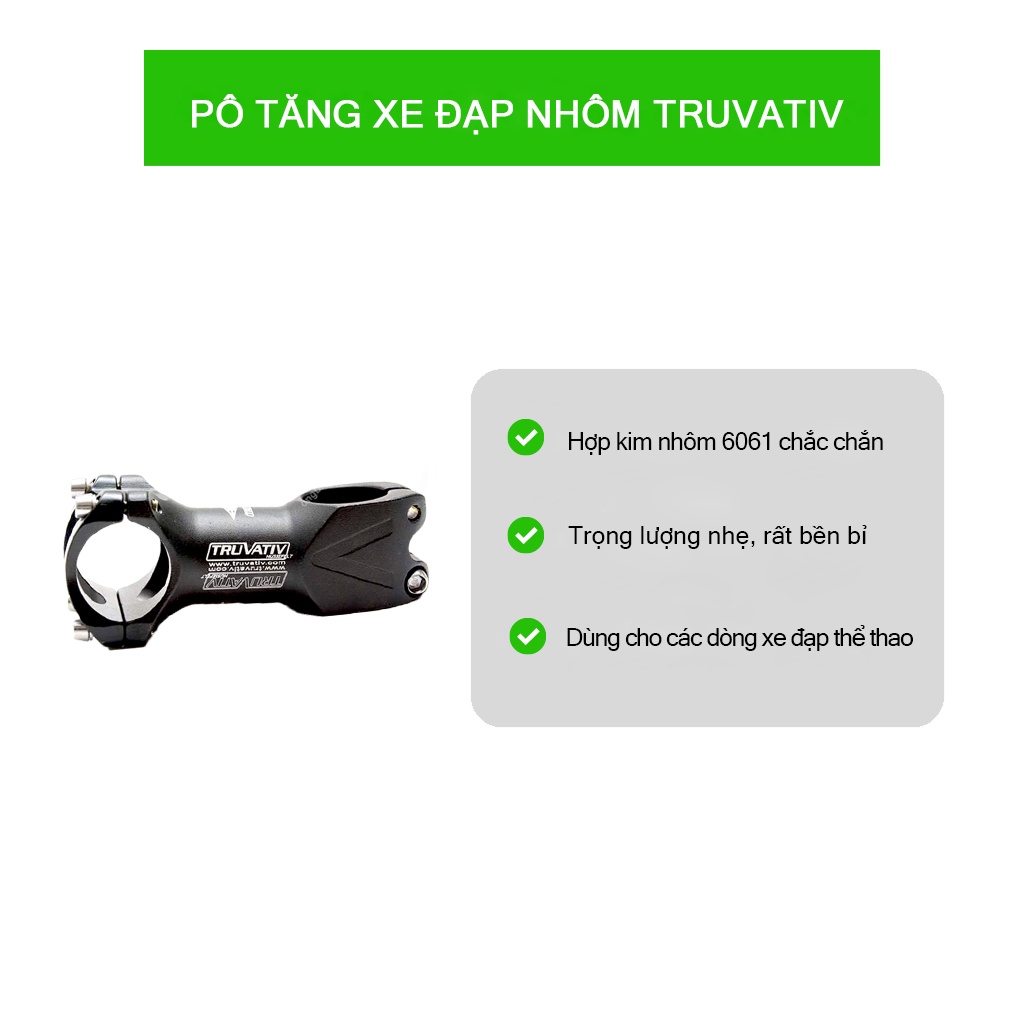 Pô tăng xe đạp nhôm TRUVATIV