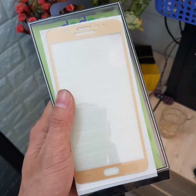 Kính cường lực Samsung Galaxy Note 5 full màn hình màu gold