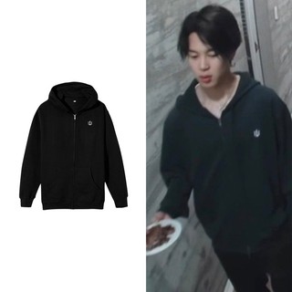 Áo khoác nỉ da cá đen jimin bts