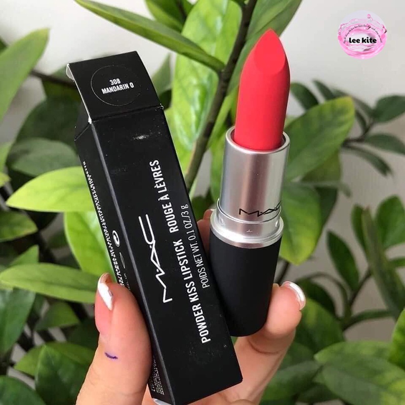 Son MAC Mandarin O Màu 308 Hồng San Hô - Powder Kiss Lipstic