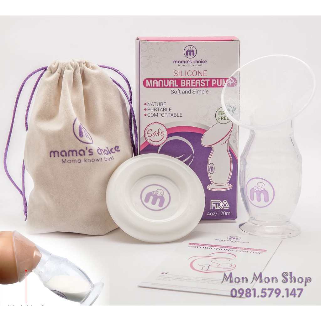 [Chính hãng] Cốc hứng sữa/ hút sữa silicol Mama's Choice siêu tiện lợi
