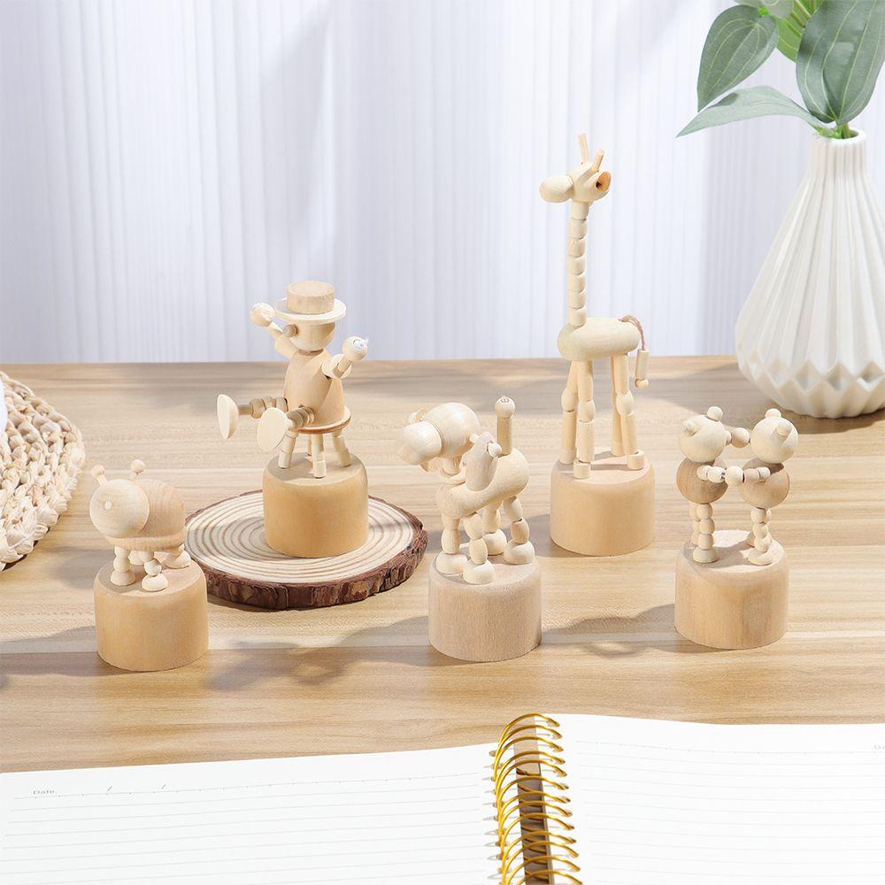 Mô Hình Động Vật Vui Nhộn Bằng Gỗ Dùng Để Trang Trí DIY