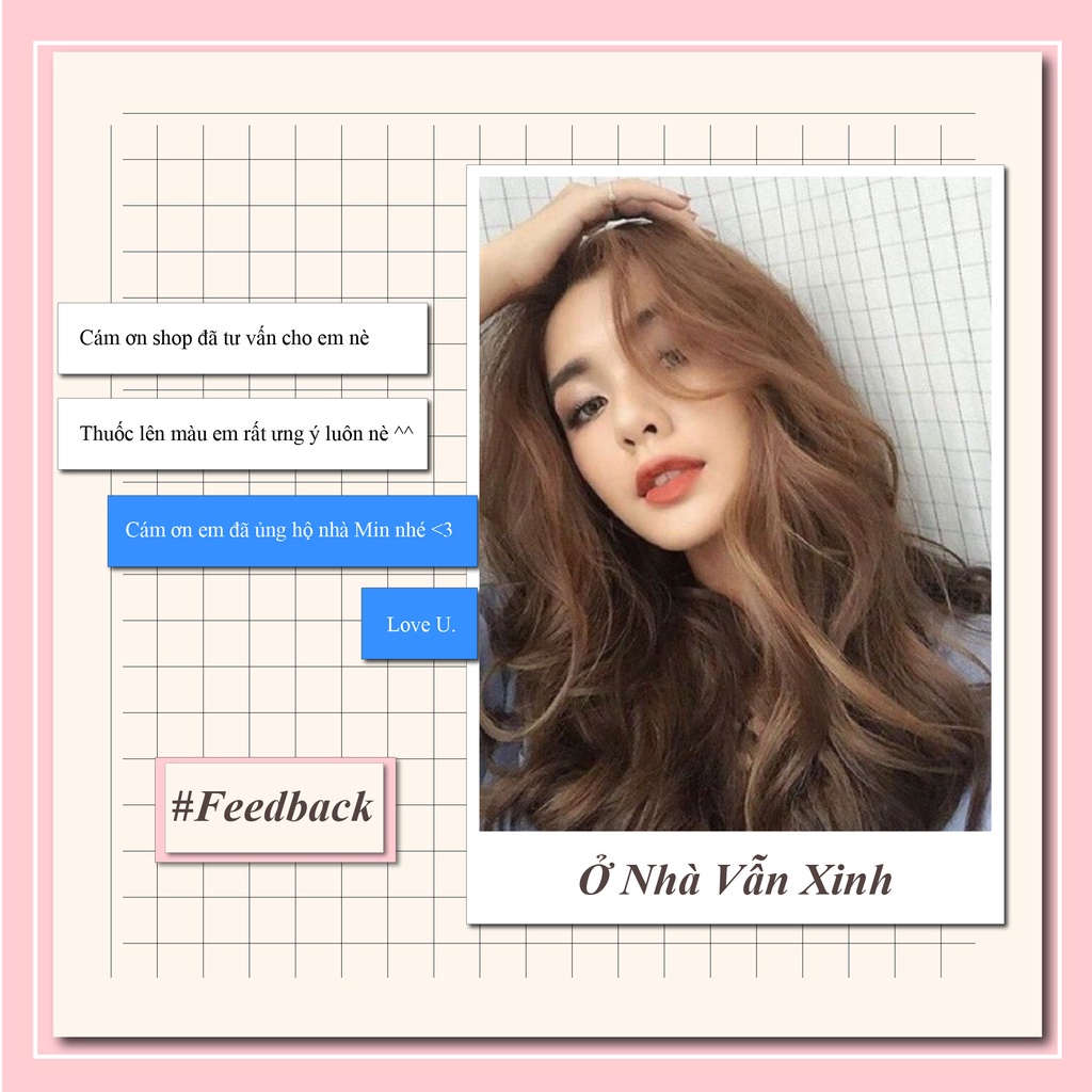 Thuốc nhuộm tóc màu nâu cà phê , tặng kèm oxy trợ dưỡng và bao tay