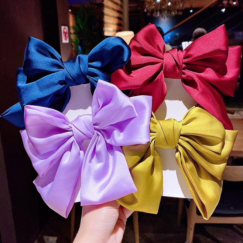 Kẹp Tóc Nơ Bản To Màu Sắc Xinh Xắn Cho Bé Gái