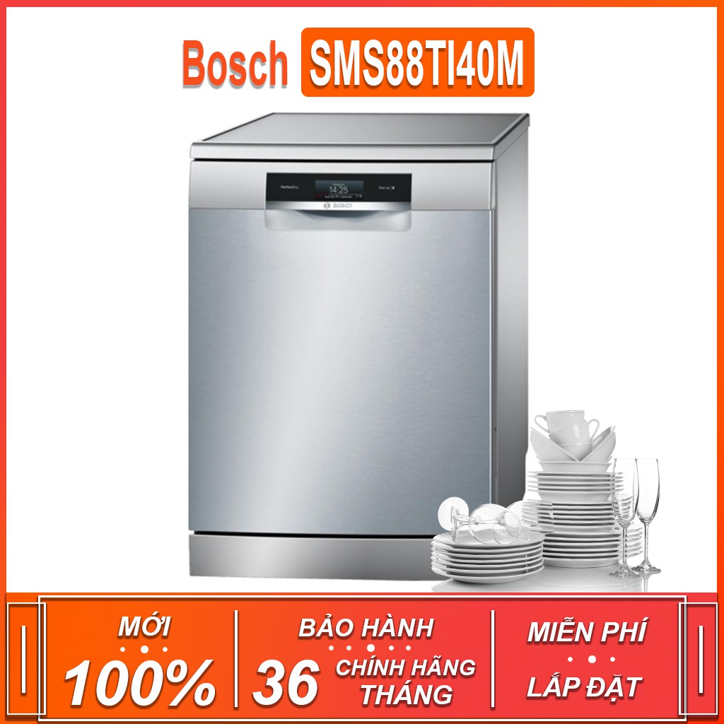 Máy rửa bát độc lập Bosch SMS88TI40M - Seri 8 TGB , dung tích rửa 14 bộ chén bát ( Xuất sứ Đức - Bảo hành 36 tháng )