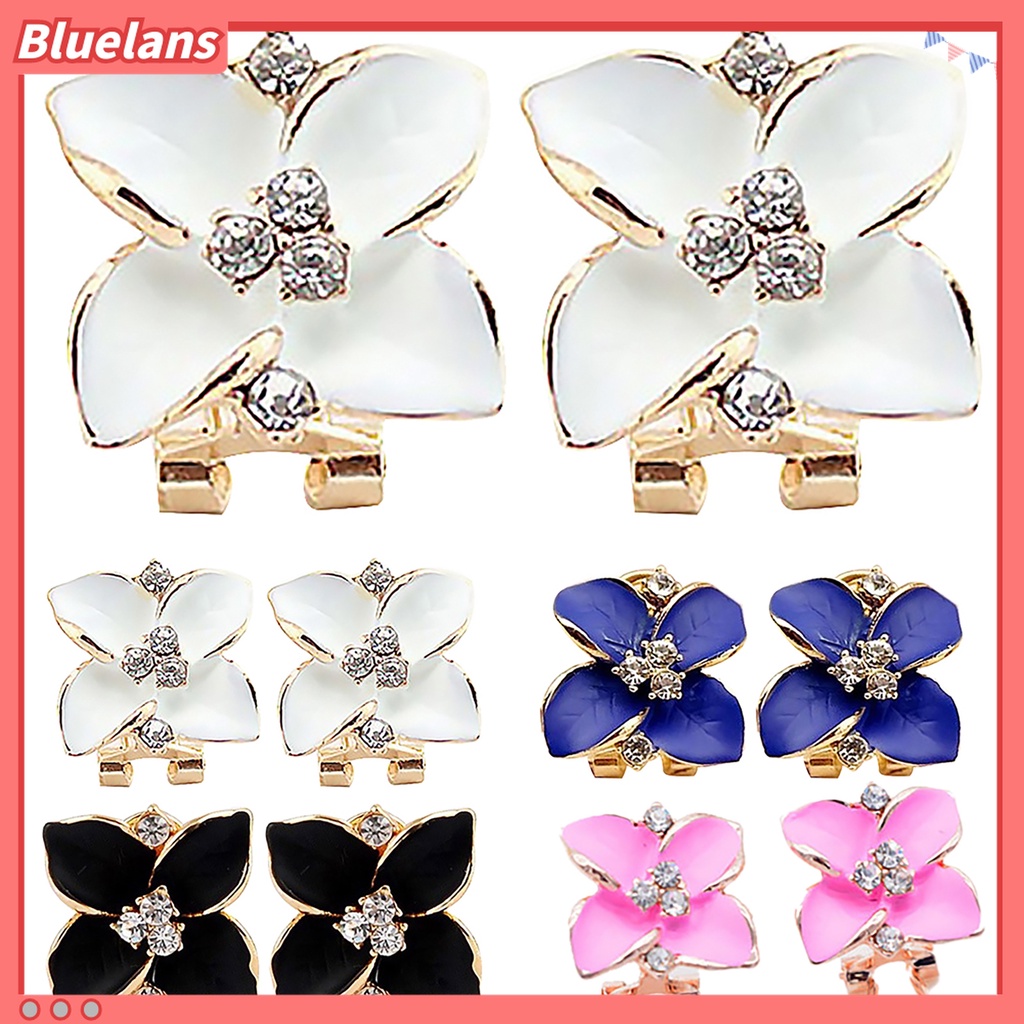 Đôi Bông Tai Hình Cỏ Bốn Lá Đính Đá Thời Trang Cho Nữ