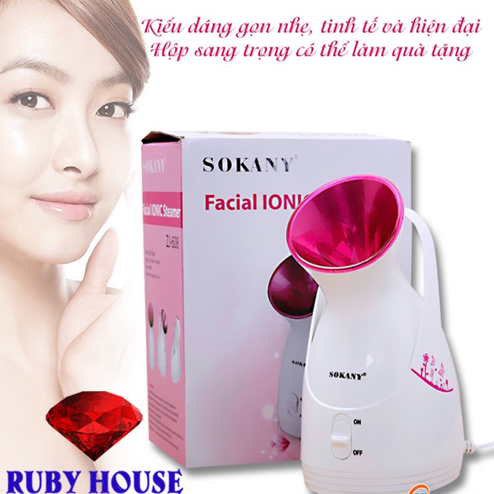 [BH 1 đổi 1]Máy xông hơi mặt Sokany ZJ-608 cao cấp CHÍNH HÃNG - Ruby House