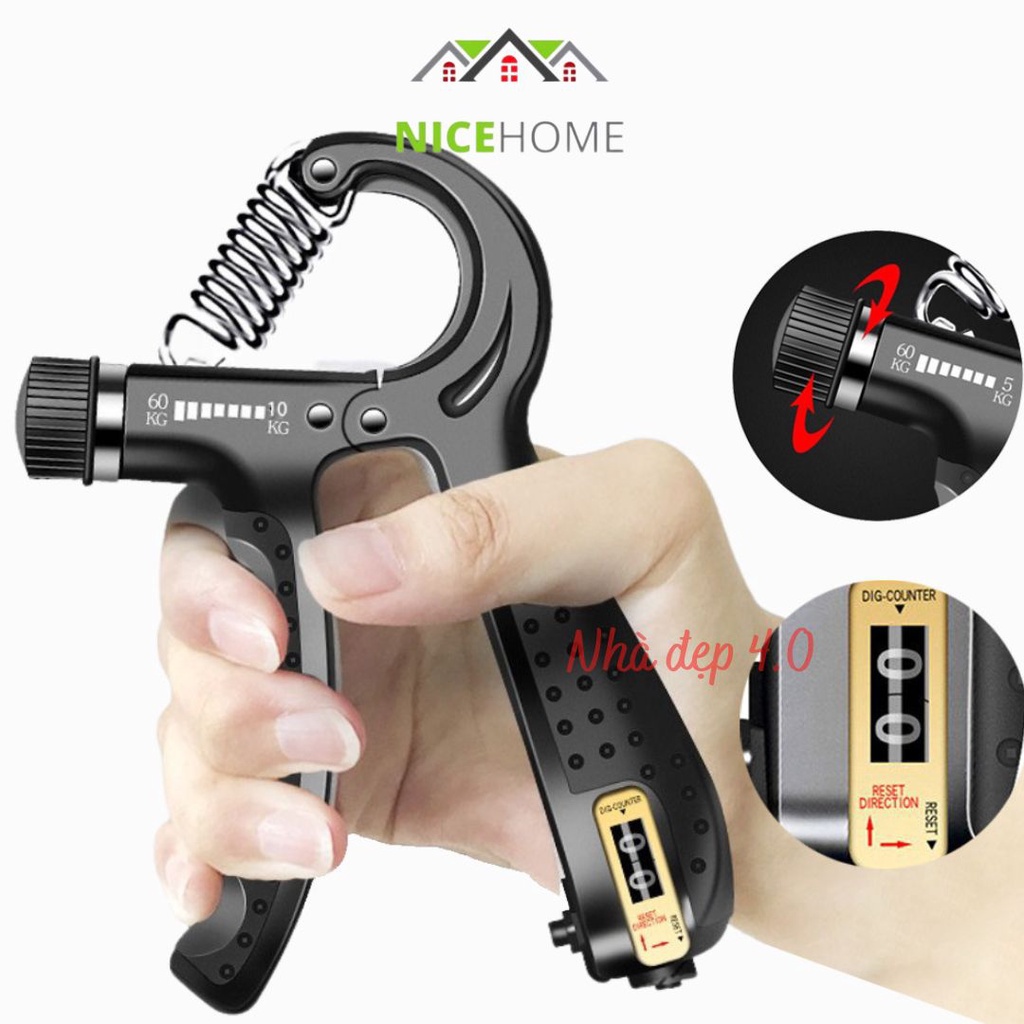 Kìm Tập Tay Chữ R Có Đếm Số, Kiềm Bóp Tập Cơ Tay Tăng Sức Bền Điều Chỉnh Lực 5 - 60kg