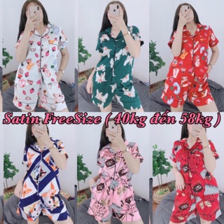 Đồ bộ pijama satin nhám - tay ngắn quần ngắn