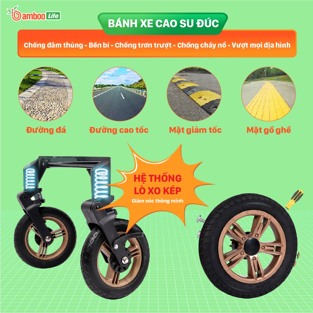 Xe đẩy cho bé bamboo life cao cấp 2 chiều có thể gấp gọn an toàn cho bé đa - ảnh sản phẩm 4