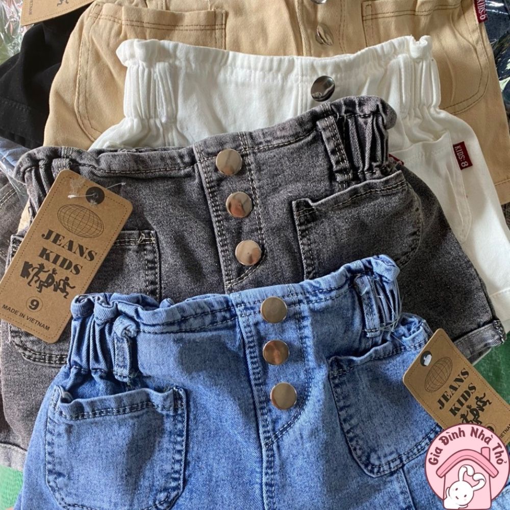 12-30kg Quần đùi kaki, jean bò cho bé gái