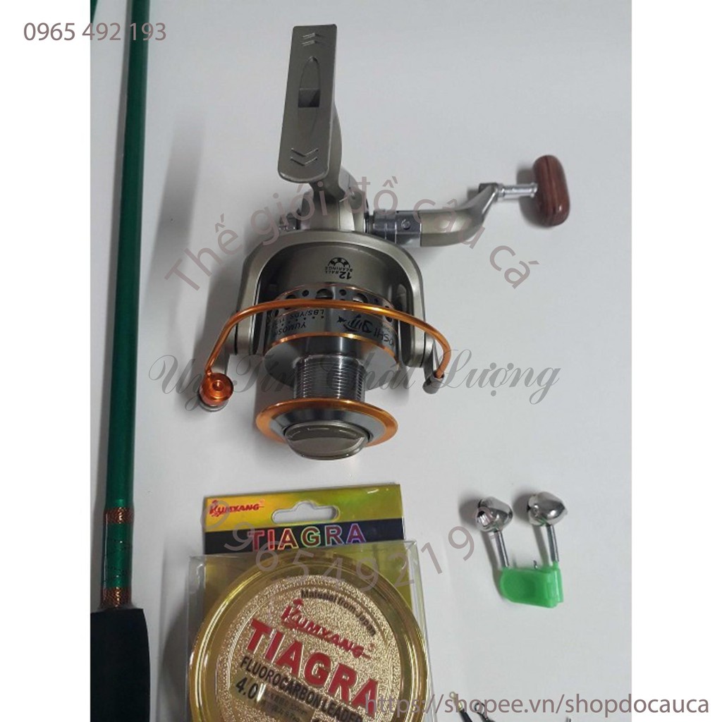 Bộ cần câu 2 khúc 2m7 kèm máy kim loại và phụ kiện ( rẻ vô địch )