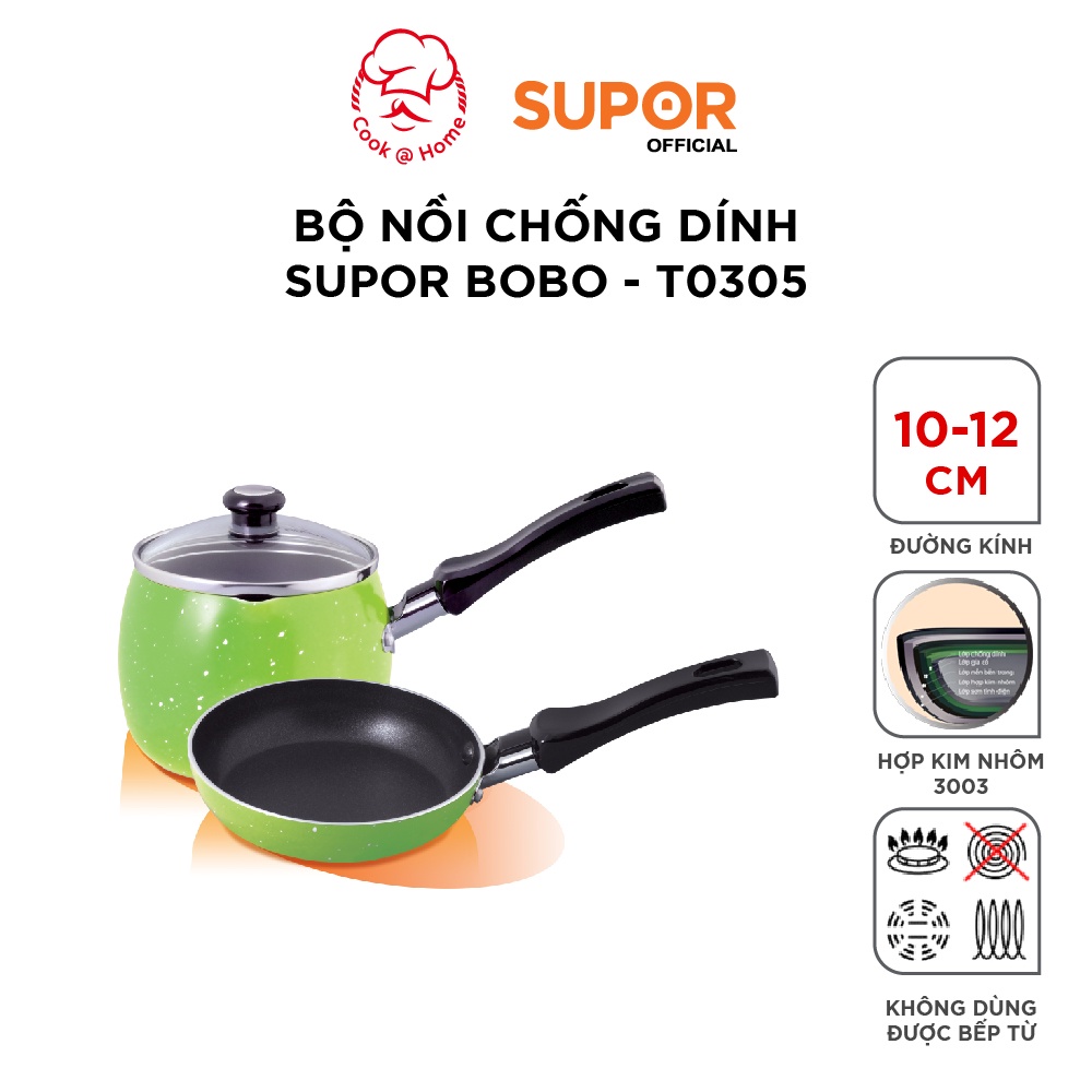 Bộ nồi chống dính Supor Bobo mini T0305