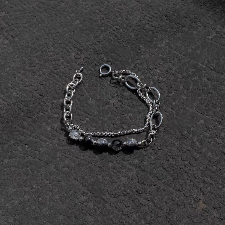 Vòng Tay Chuỗi Hạt Bằng Thép Titan Phong Cách hip hop Thời Trang Cho Nam Và Nữ