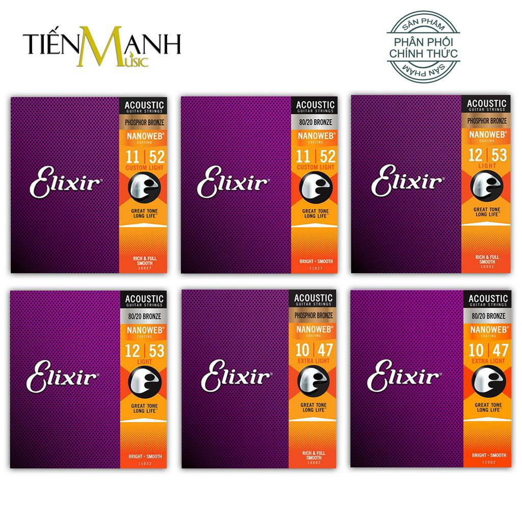 Dây Đàn Guitar Acoustic Elixir 16002, 16027, 16052, 11002, 11027, 11052 - Phosphor Bronze cỡ 10, 11, 12