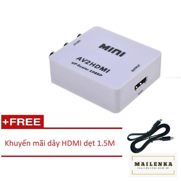 Bộ chuyển đổi AV sang HDMI Full HD 1080p - Tặng 1 dây HDMI dẹt 1.5M