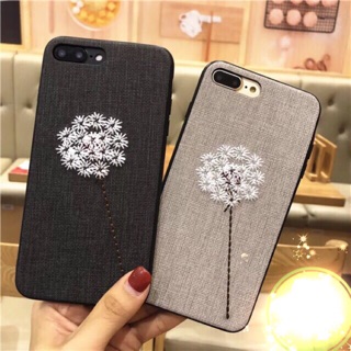 [Tặng quấn sạc] Ốp iphone 6/6s/7/7plus/8/xsmax vải thêu hoa cao cấp, ốp thêu hoa nổi sịn sò
