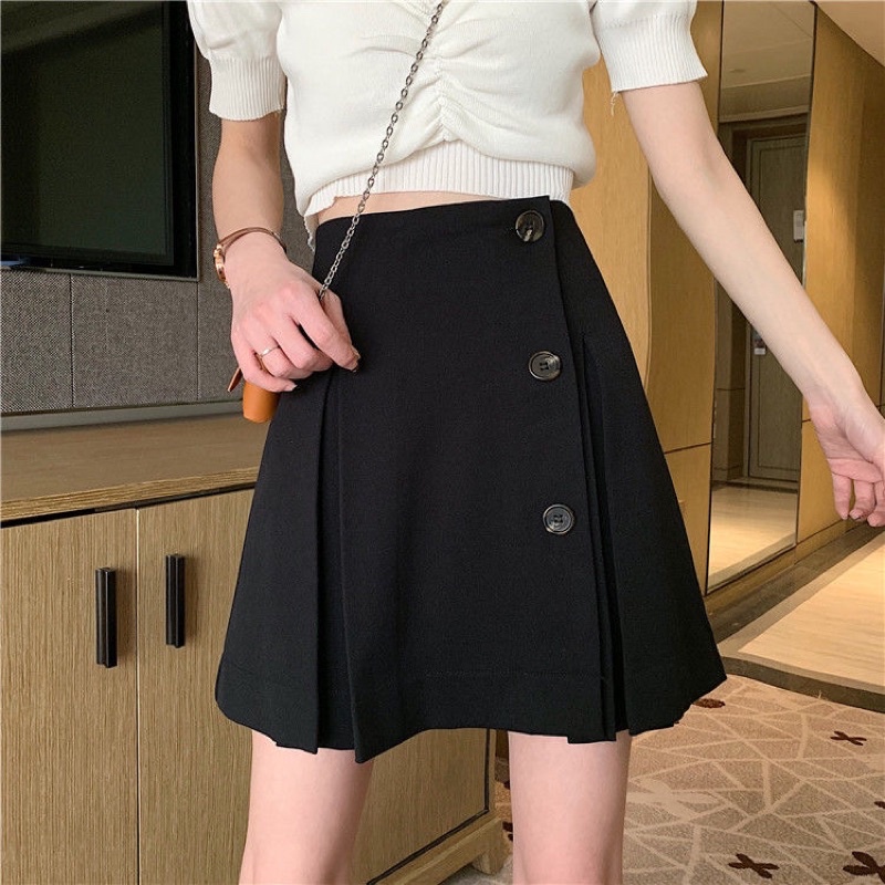 Chân váy chữ A vạt cách điệu có 3 cúc - kèm ảnh thật- M865 | BigBuy360 - bigbuy360.vn