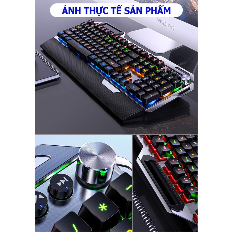 Bàn phím cơ gaming có dây Esports 104 phím Full Led K100- Esports