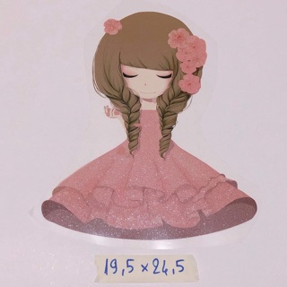 Sticker ủi, hình ủi, patch ủi cô gái có kim tuyến