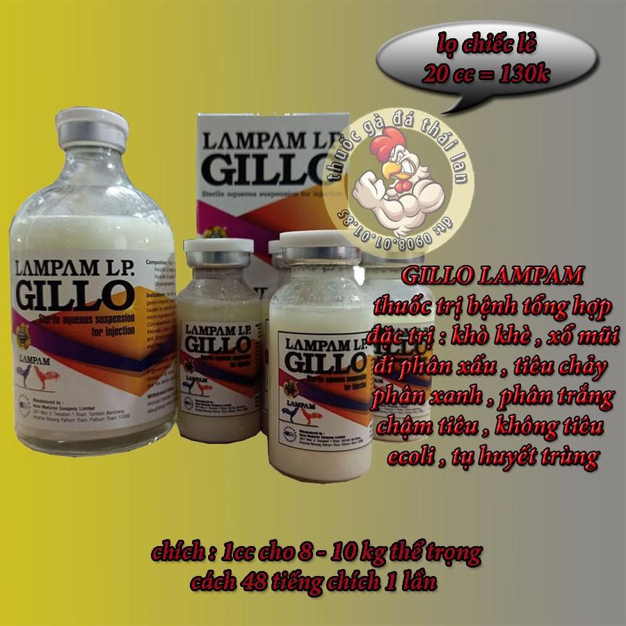 gillo lampam thái lan - lọ chiếc lẻ 20cc