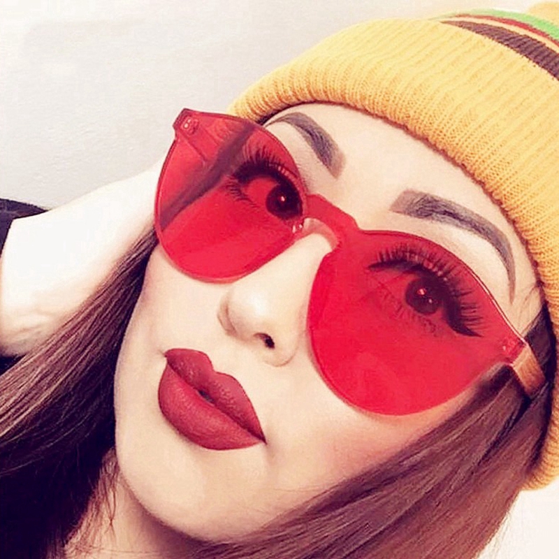 Kính Râm Tròng Trong Suốt Không Viền Kiểu Dáng Đơn Giản Thời Trang