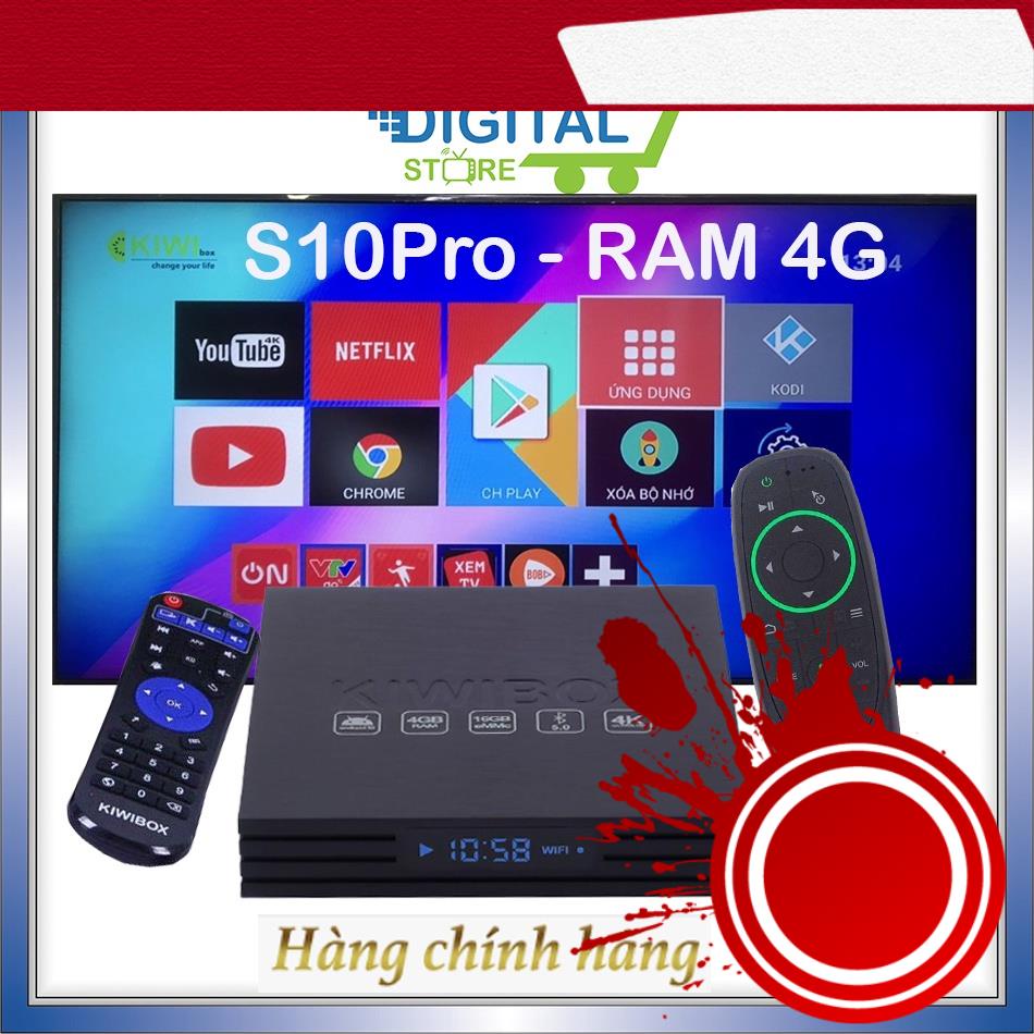 [ Hàng Hot ] Android Kiwibox S10 Pro - Ram 4G  - Điều Khiển giọng nói (chuột voice bay), Tivi box Kiwi S10pro androi 10,