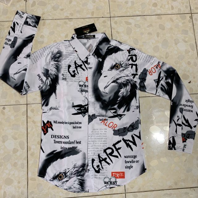 Áo Sơ Mi Nam Dài tay Phong Cách Phối Họa Tiết In 3D Hình Chim Ưng Cực Chất | BigBuy360 - bigbuy360.vn