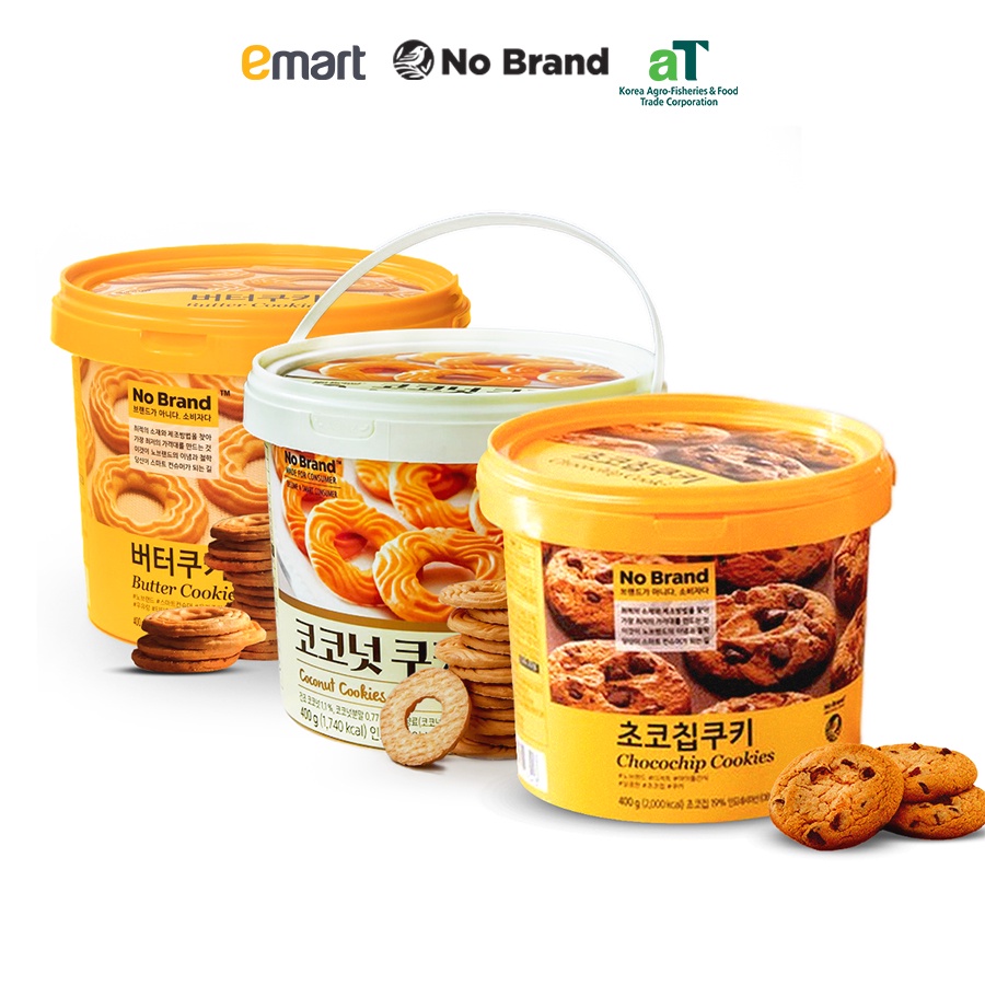 [Combo 3] Bánh Quy Xô Vị Chocochip + Vị Bơ + Vị Dừa No Brand 400G - Emart VN