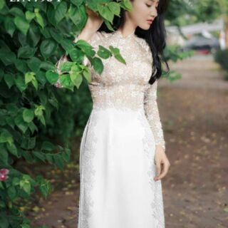 Vải áo dài giả ren
