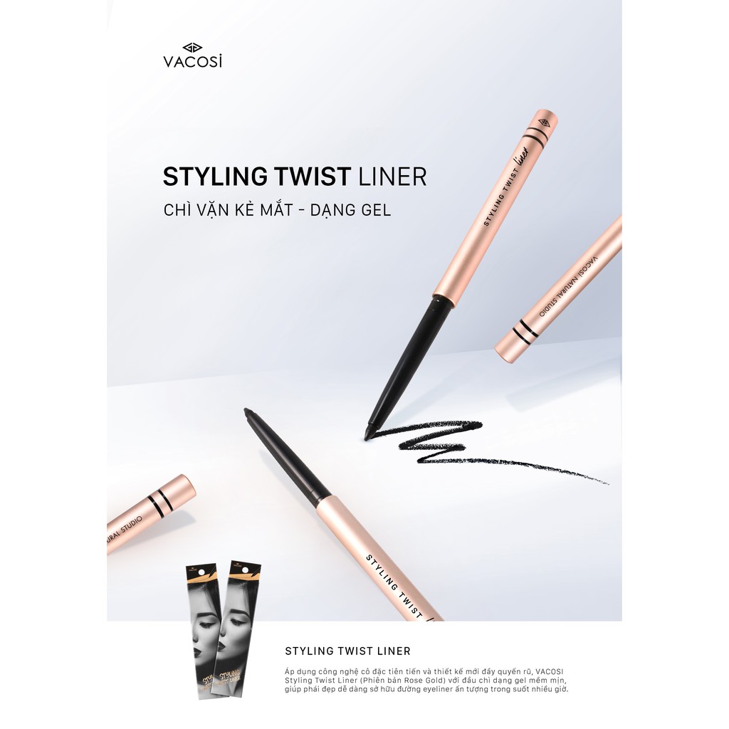 Chì Vặn Kẻ Mắt Dạng Gel Vacosi Styling Twist Liner 5ml [Bản Gold]