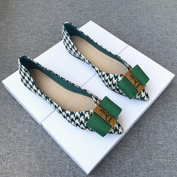 Giày Búp Bê Mũi Nhọn Đế Bằng Mềm Mại Thoải Mái Dễ Phối Đồ Thời Trang Xuân Thu 2022 Size 32-44