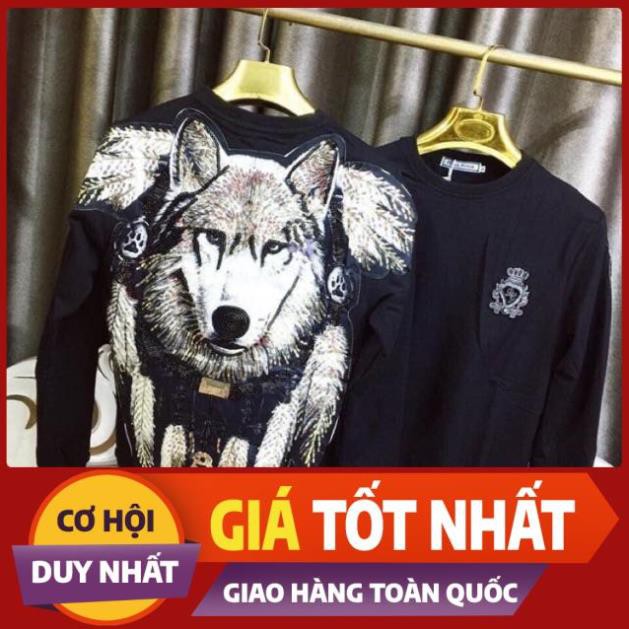 Áo Nỉ Nam Thu Đông Hình Sói Đính Đá Có Lót Bông | BigBuy360 - bigbuy360.vn