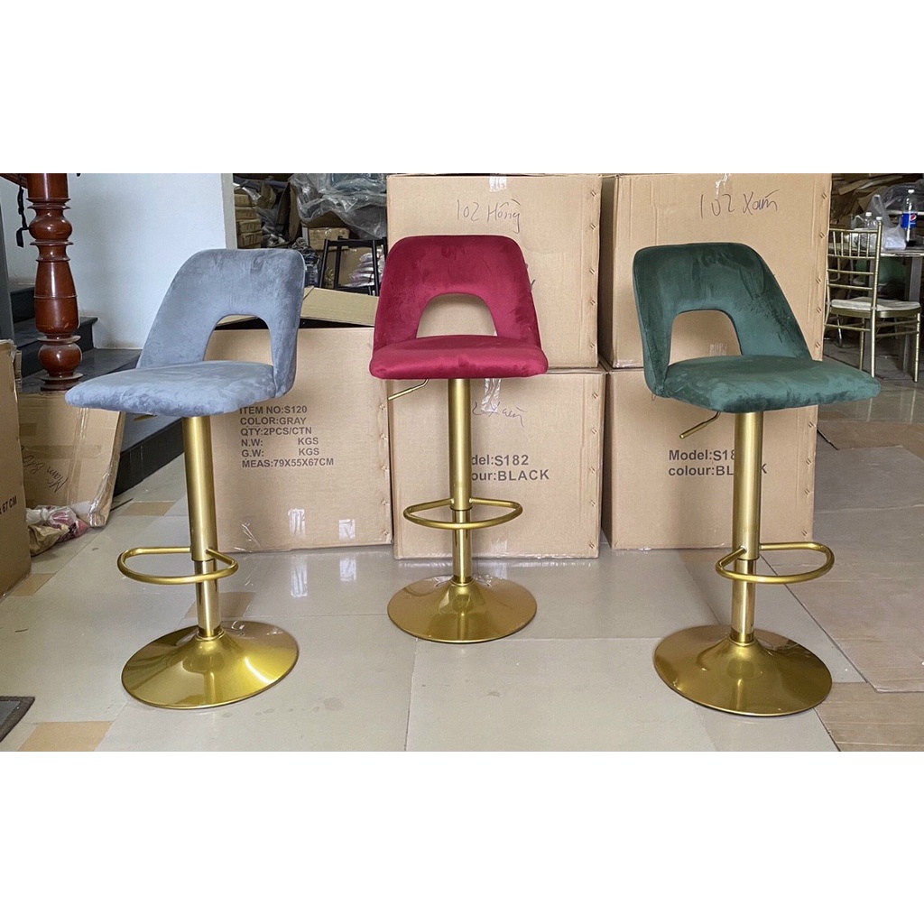 Ghế bar nệm nhung hoặc giả da  mẫu mới cực xinh TM275A