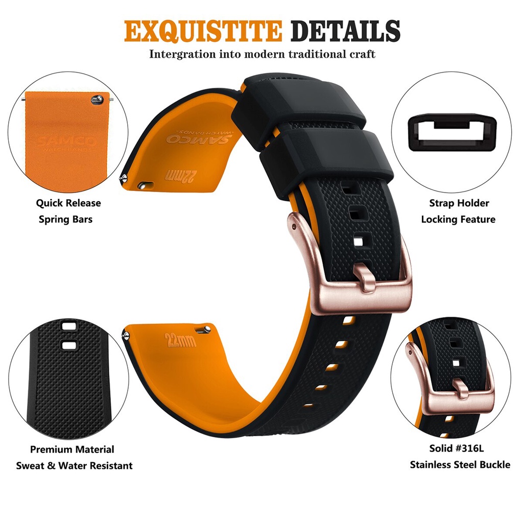 Dây đeo đồng hồ thể thao silicone 20mm 22mm thay thế chống nước cho Garmin Forerunner 55 158 245 645 Music 745