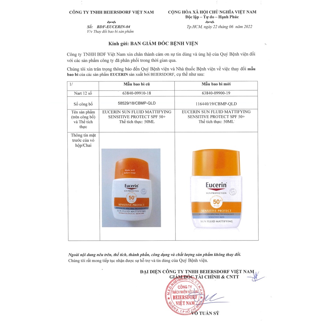 Kem Chống Nắng Eucerin Sun Fluid Mattifying Sensitive SPF 50+ 50ml - Cho Da Khô, Mụn, Nhạy Cảm, Da Hỗn Hợp