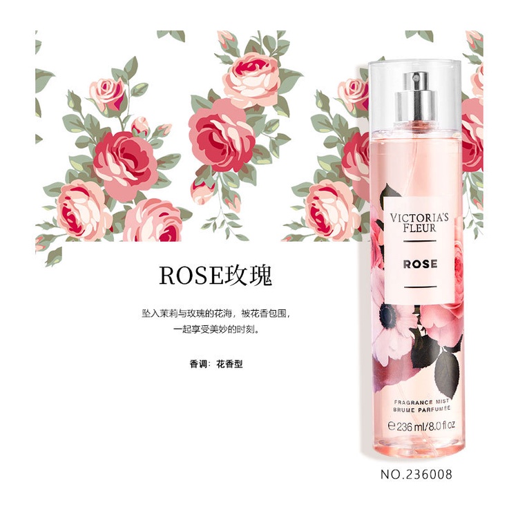 Nước Hoa Body Mist Victoria's Fleur 236 ml - Chuẩn Hàng Nội Địa Trung