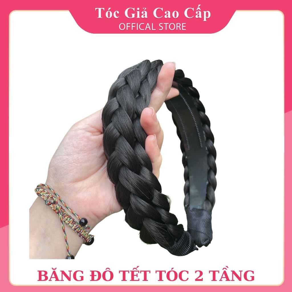 Băng đô tết tóc 2 tầng, 5cm, sợi tơ đẹp, hàng cao cấp