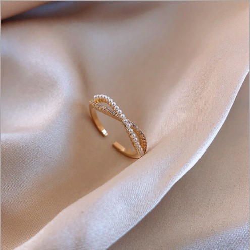 Nhẫn nữ đính đá thiết kế hở phong cách hàn quốc nhẫn đôi nhẫn nam và nữ