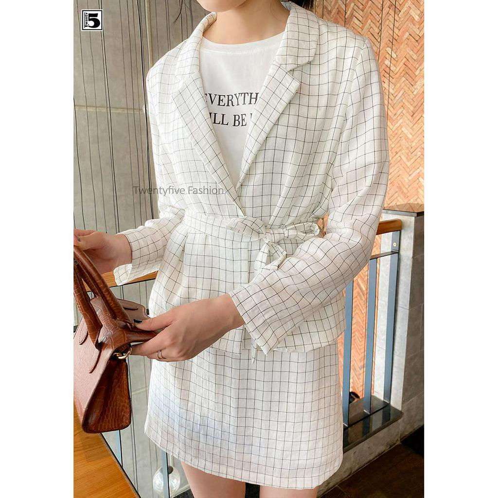 Áo vest nữ kẻ caro Twentyfive TV15