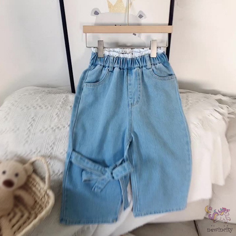 Quần Jean Denim Co Giãn Thời Trang Hàn Quốc Cho Bé Gái