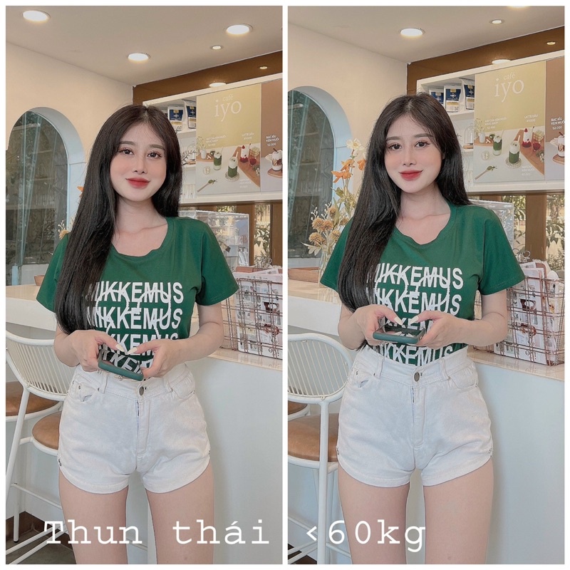 Áo thun thái siêu xinh form < dưới 60ki mặc đẹp