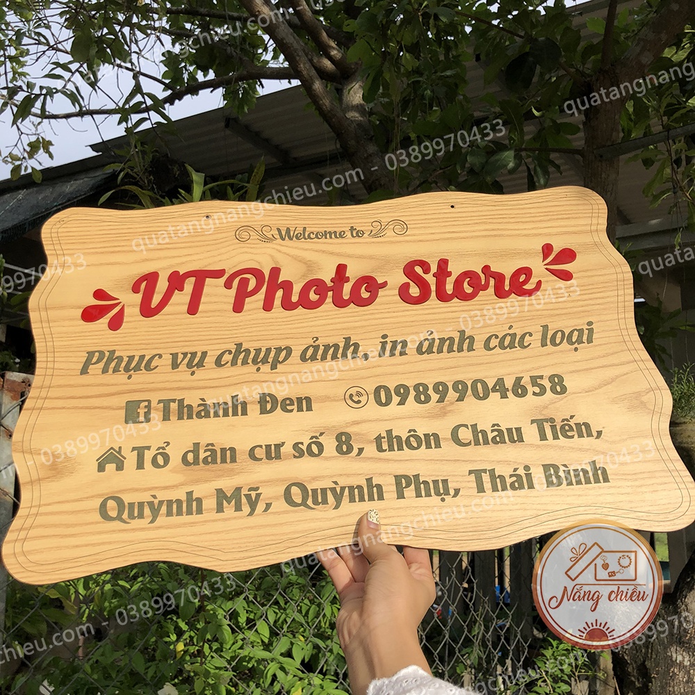 Biển gỗ DECOR trước cửa hàng size 35x55cm - Chất liệu gỗ MDF 2 mặt kháng ẩm với độ bền cực cao