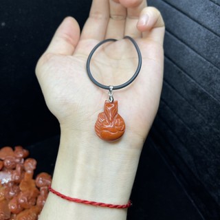 Hồ Ly Ngoc_Huyết Đỏ Cam 9 Đuôi Dáng Ôm Hoa Mẫu Đơn - Đeo Tay - Đeo Cổ -Khai Quang, Trì Chú Miễn Phí -Tình Duyên, Tài Lộc