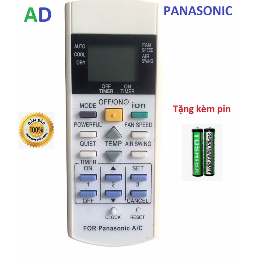 Điều khiển điều hòa PANASONIC ION A75C3299 - tặng kèm pin chính hãng - Remote máy lạnh panasonic A75C3299