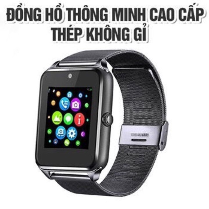 Đồng hồ thông minh Smartwatch Z60 dây thép không gỉ - Màu bất kì- Giá cực sốc