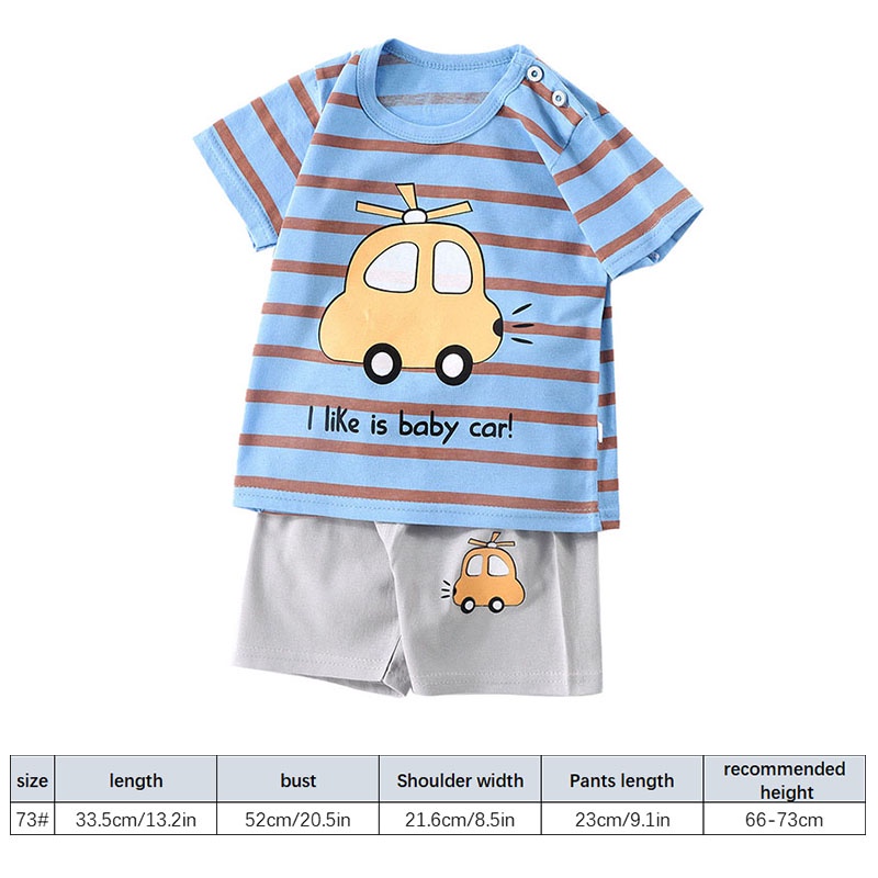 Set Đồ Mùa Hè 2 Món Gồm Áo Thun Cotton + Quần Ngắn Cho Bé Sơ Sinh