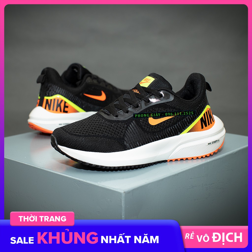 [Fullbox] Giày Sneaker Nữ Giày Thể Thao Nữ A82 Màu Đen Cam