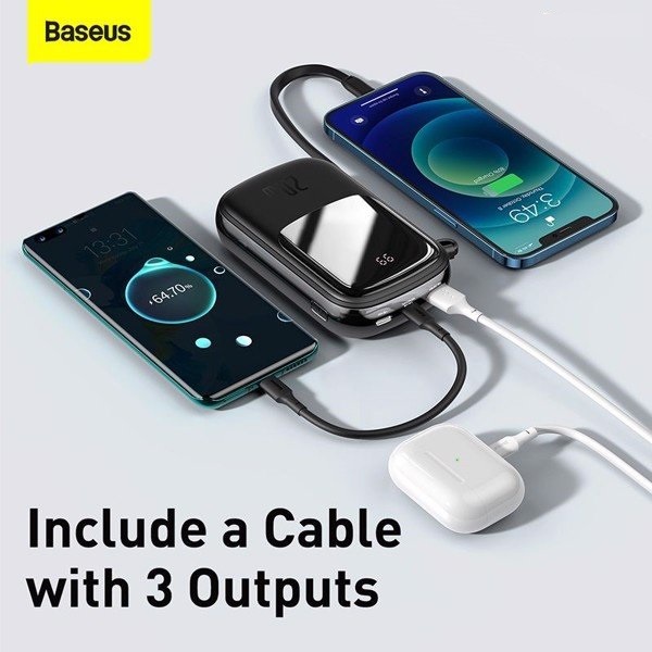 [Mã 33ELSALE hoàn 7% đơn 300K] Baseus -BaseusMall VN Pin sạc dự phòng sạc nhanh Baseus Qpow Digital Display 20000mAh