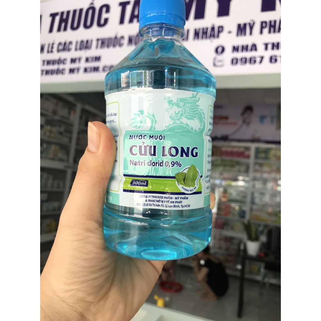 Nước Muối Sinh Lý CỬU LONG chai 500ml - Hương BẠC HÀ Nhà Thuốc Mỹ Kim